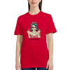 Rotes klassisches T-Shirt mit "Respectfully" Grafik und halbtailliertem Schnitt aus 100 % Baumwolle