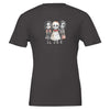 Black eco-friendly horror child t-shirt with playful spooky skeleton children graphic and German text "Nicht zum Fürchten"