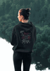 Schwarzer Premium Hoodie mit schwarzem Rosen-Design und slim Fit Passform, unisex, aus hochwertiger Baumwolle.