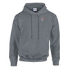 Men's gray Rocker Biker Hoodie with double-lined hood, front pocket, and rib-knit cuffs and waistband, made from soft cotton-polyester blend