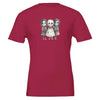 Kids horror t-shirt in red with playful spooky characters and eco-friendly cotton fabric