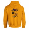 Lira Bequemer Hoodie in orange with urban style and graphic back print for comfortable daily wear